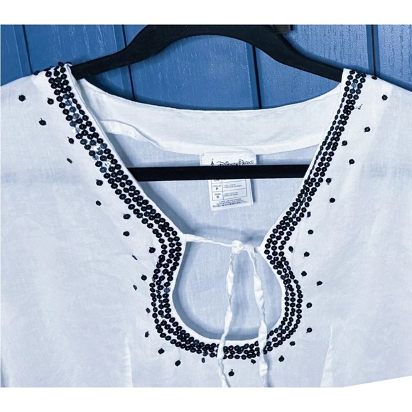 Disney Parks Hidden Mickey Mouse Tunic Shirt Small Peasant Boho Whimsical Fun - Picture 2 of 5